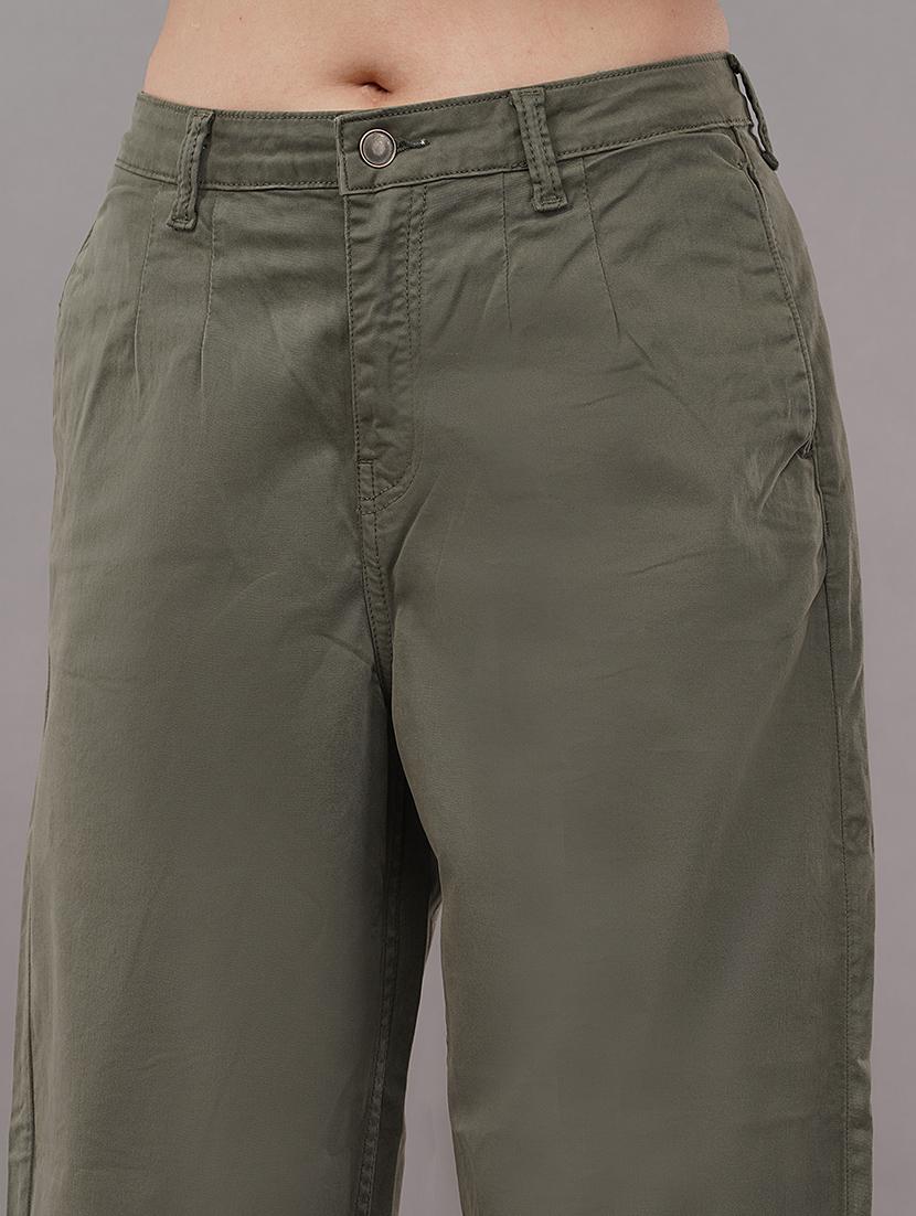 solid green flat front trouser - 21145203 - Standard Image - 4