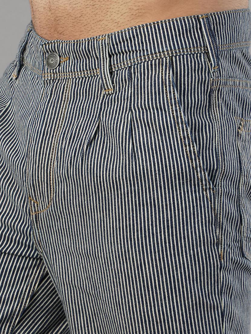 black & white striped printed casual trouser - 21145207 - Standard Image - 4
