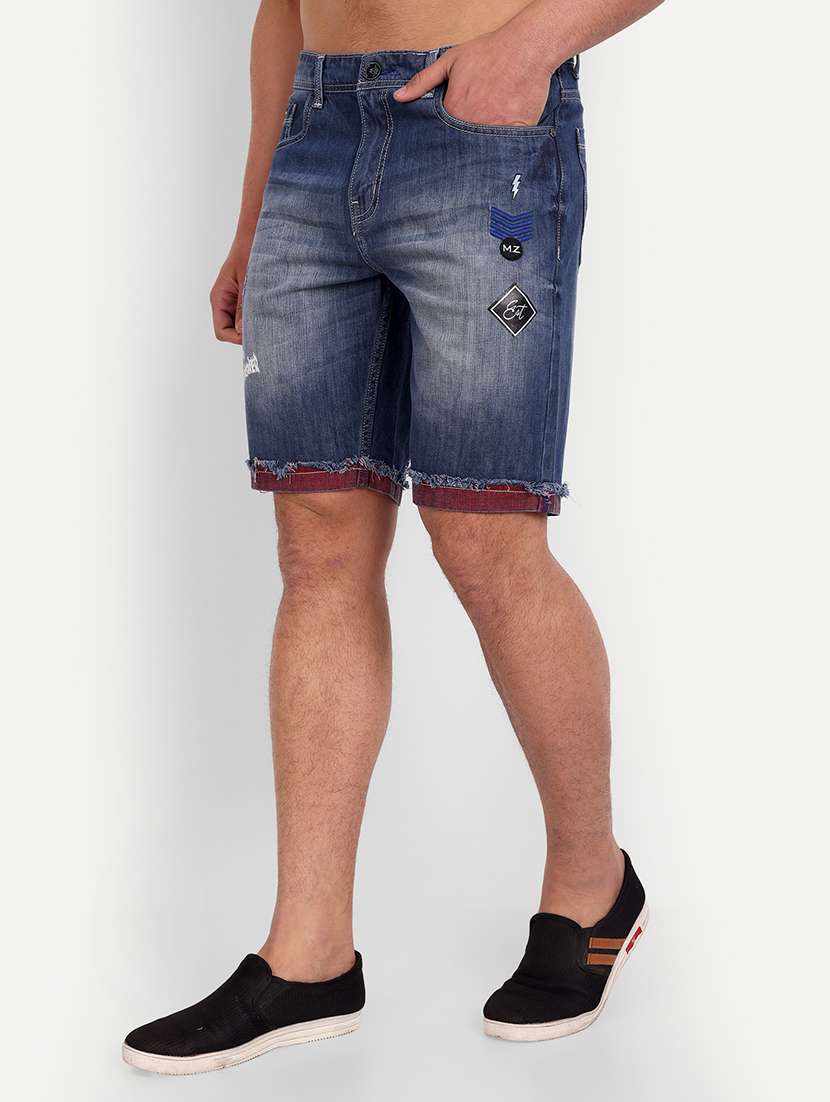 men blue denim shorts - 21145239 -  Standard Image - 1