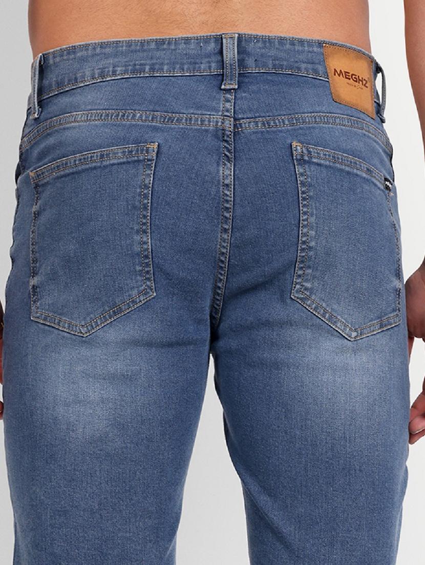 solid blue denim shorts - 21145252 - Standard Image - 4