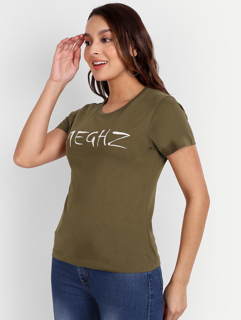 olive chest printed regular t-shirt - 21145257 - Standard Image - 1