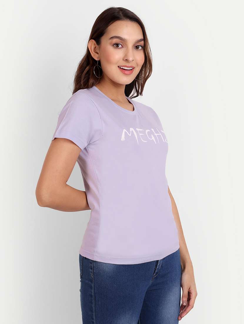 lavender chest printed regular t-shirt - 21145258 -  Standard Image - 1