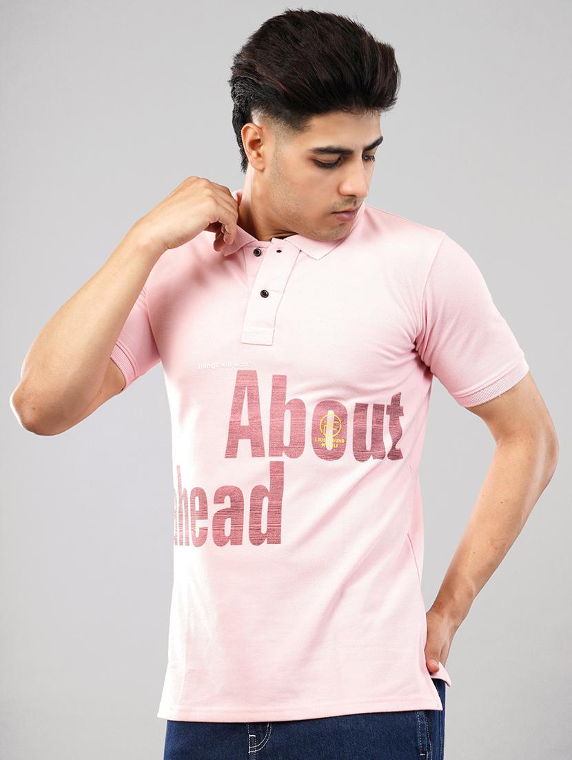 pink front printed polo t-shirt - 21145279 -  Standard Image - 1