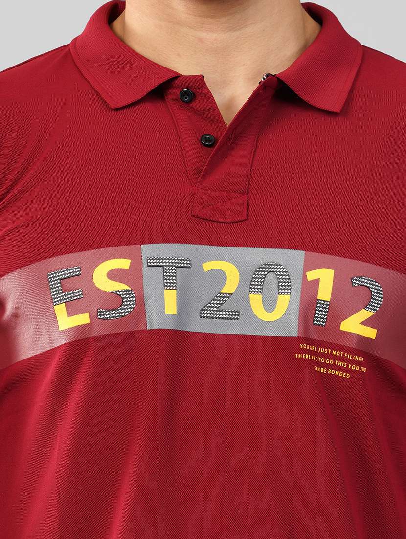 men chest print polo neck t-shirt - 21145286 - Standard Image - 4