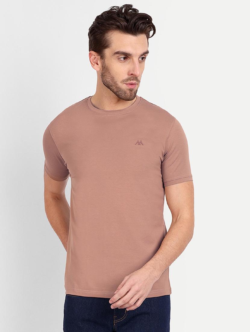 solid brown cotton blend t-shirt - 21145300 - Standard Image - 1