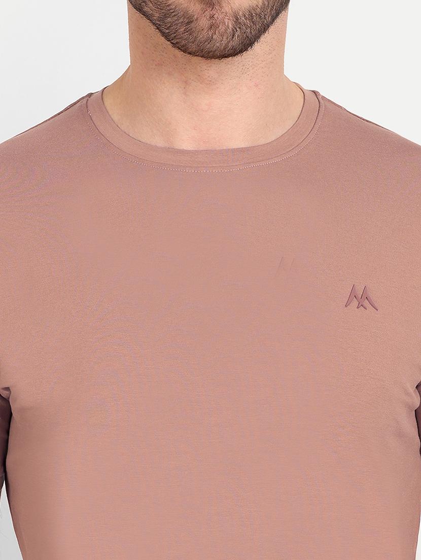 solid brown cotton blend t-shirt - 21145300 - Standard Image - 4