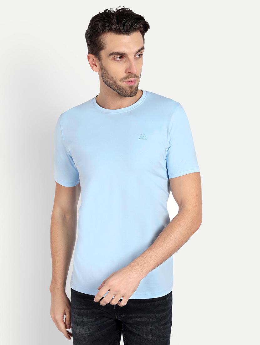 solid turquoise cotton blend t-shirt - 21145302 -  Standard Image - 1