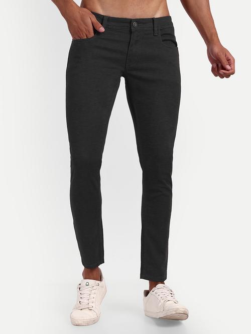 solid grey cotton blend jeans - 21145333 - Standard Image - 0