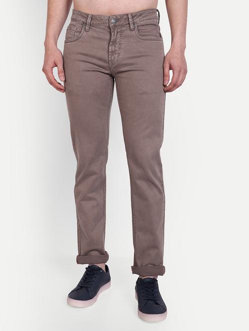 solid brown denim jeans - 21145337 -  Standard Image - 0