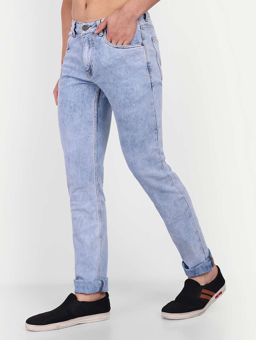 solid light blue denim jeans - 21145344 -  Standard Image - 1