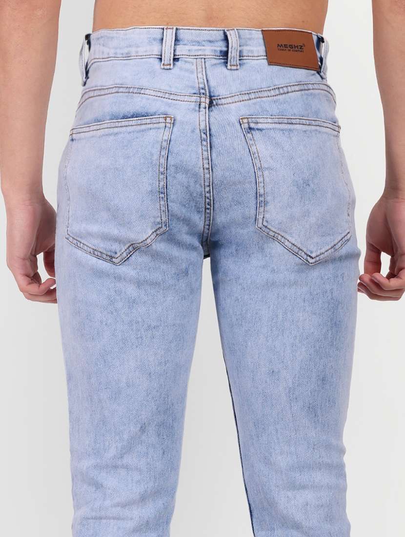 solid light blue denim jeans - 21145344 - Standard Image - 4