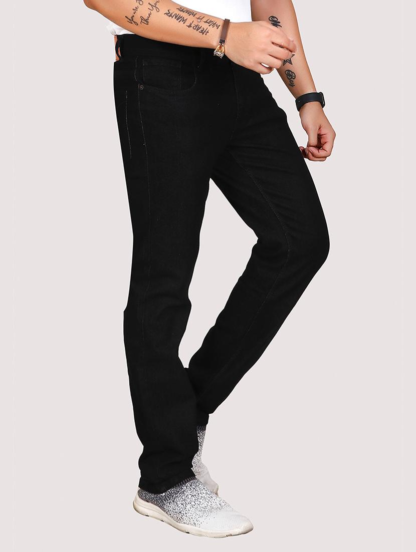solid black denim jeans - 21145346 - Standard Image - 1