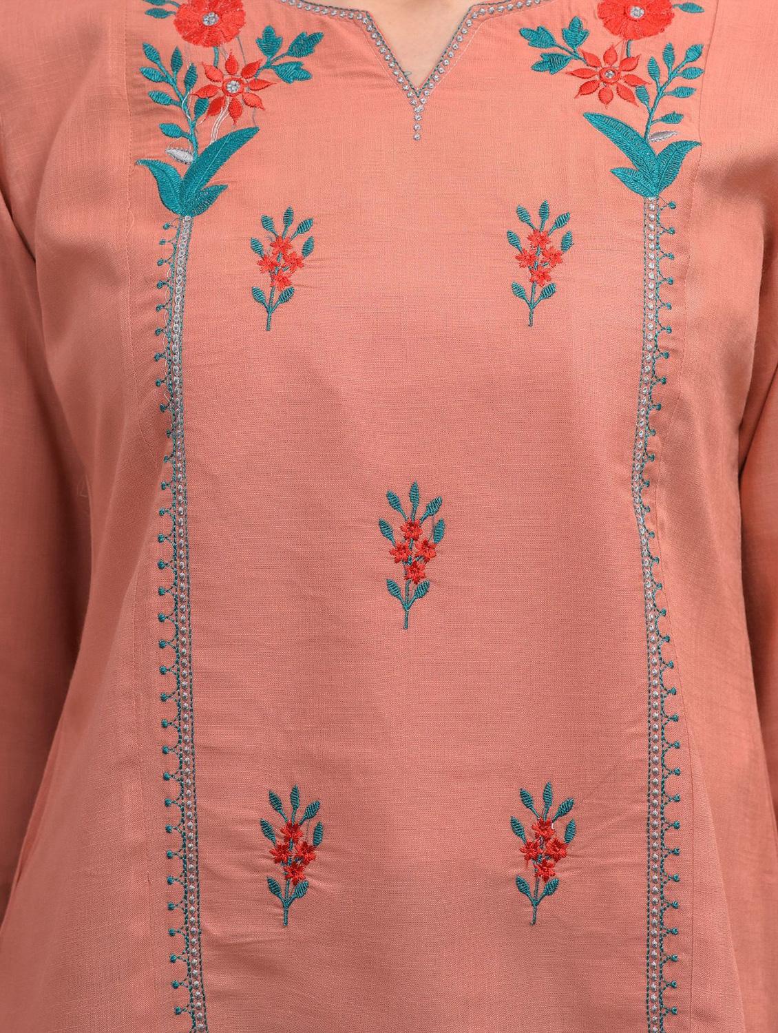 orange embroidered detailed regular top - 21145367 - Standard Image - 4