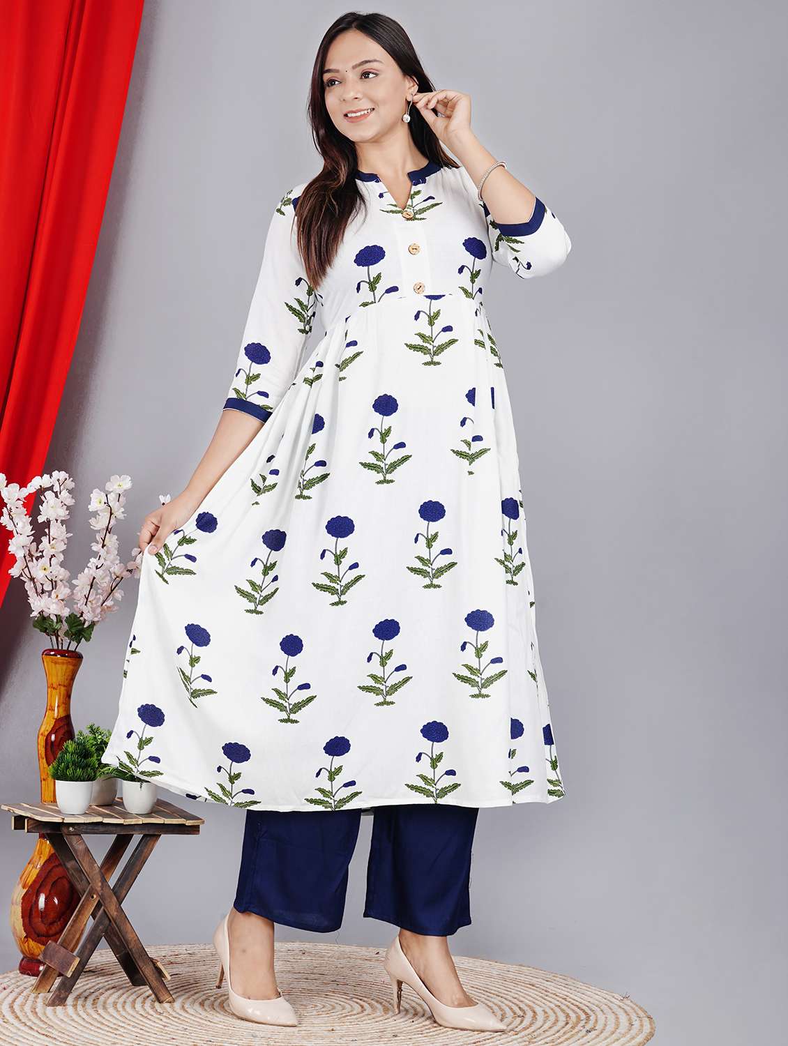 women white kurta pant set  - 21145393 -  Standard Image - 1