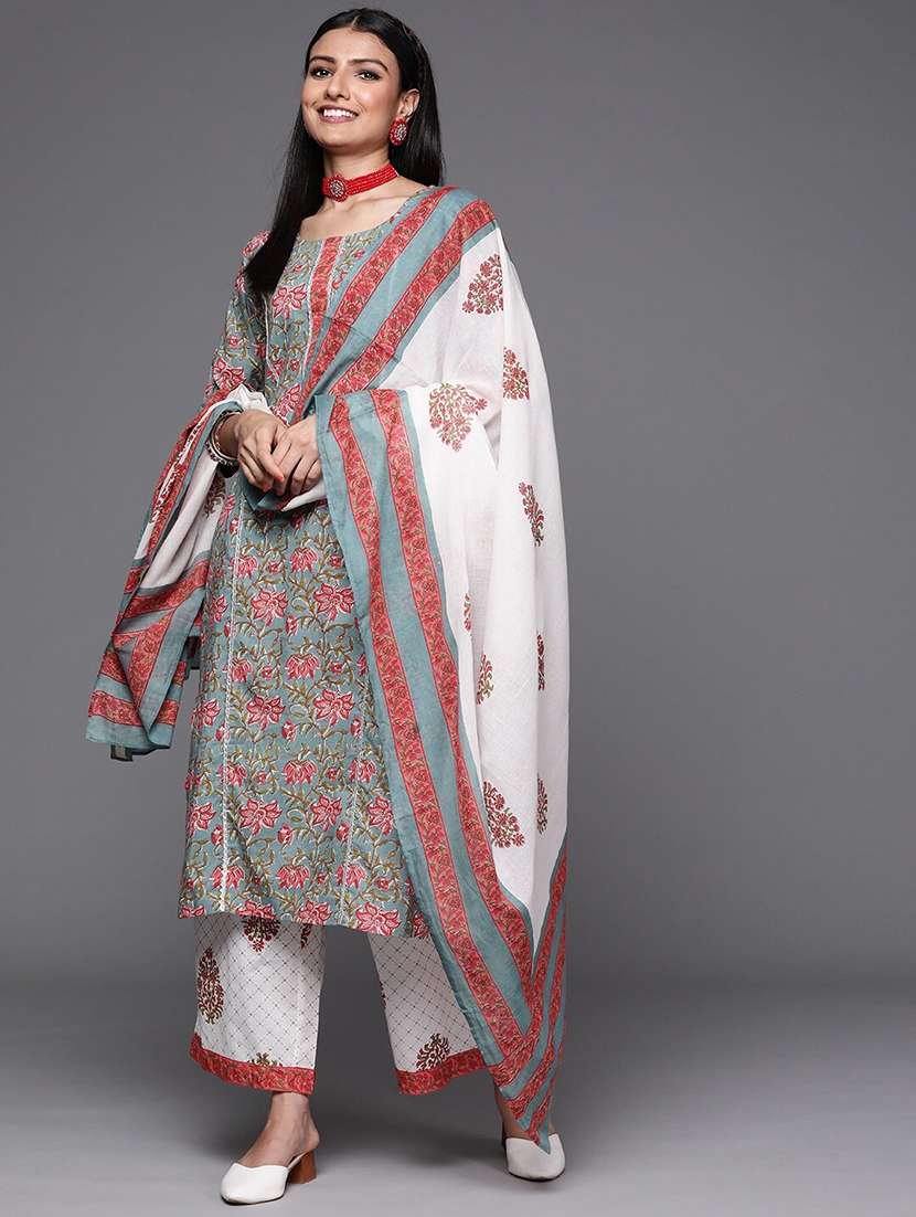 floral printed kurta dupatta set