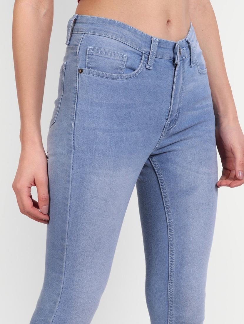 solid light blue skinny fit jeans - 21145480 - Standard Image - 4