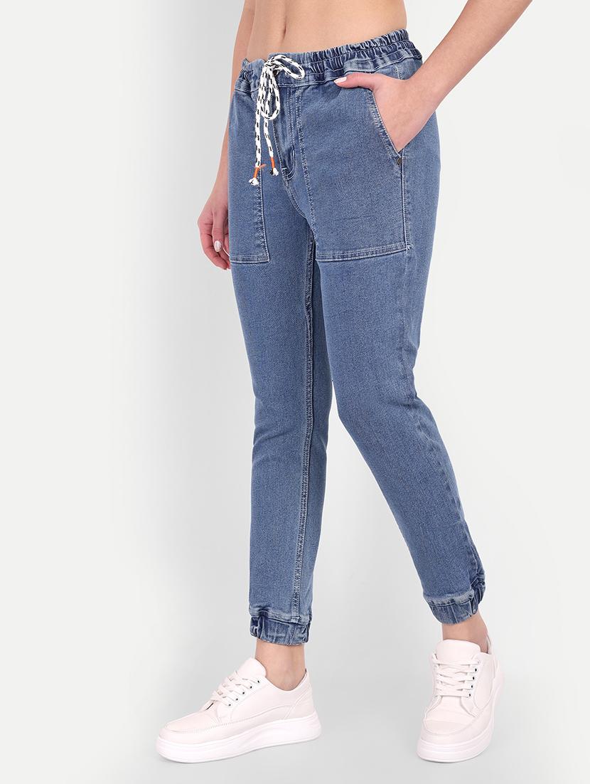 women solid mid rise jogger - 21145481 - Standard Image - 1