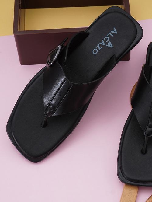 black slip on slipper - 21145482 - Standard Image - 0