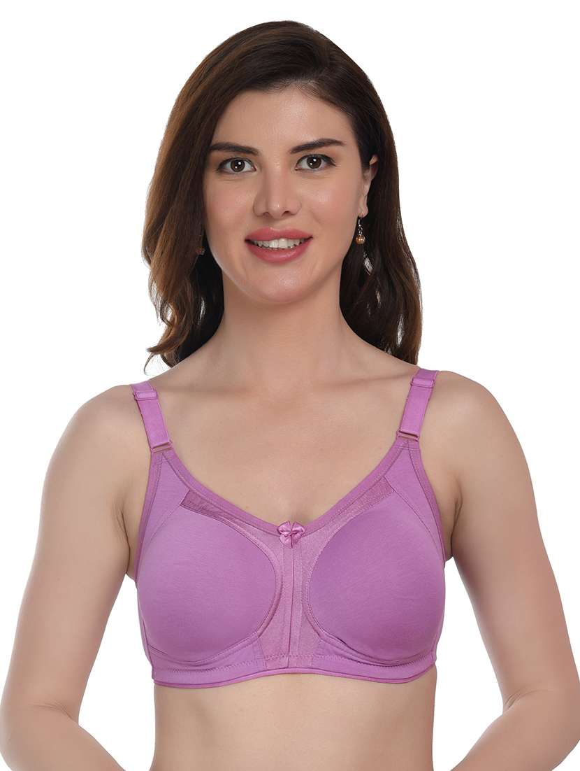 solid purple cotton t-shirt bra