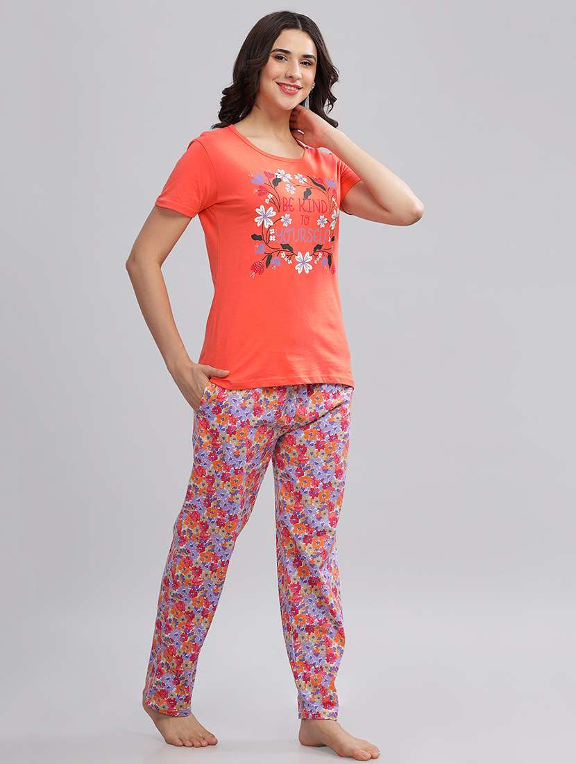 women printed pyjama nightwear set