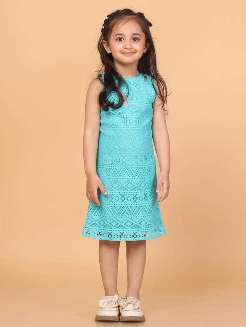 girls lace detiled sleeveless frock