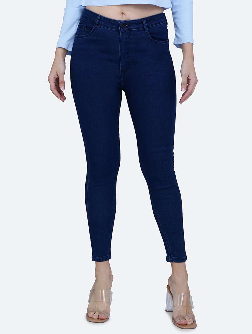solid blue denim jeans - 21145724 -  Zoom Image - 0