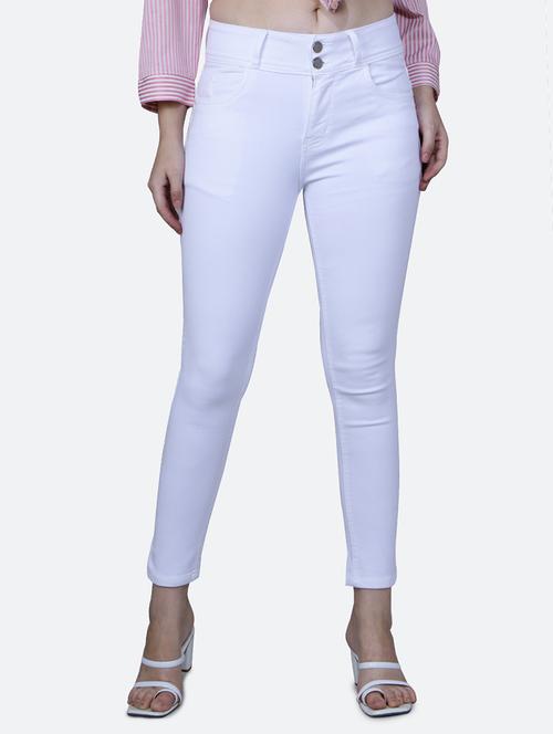 solid white denim jeans - 21145764 -  Standard Image - 0