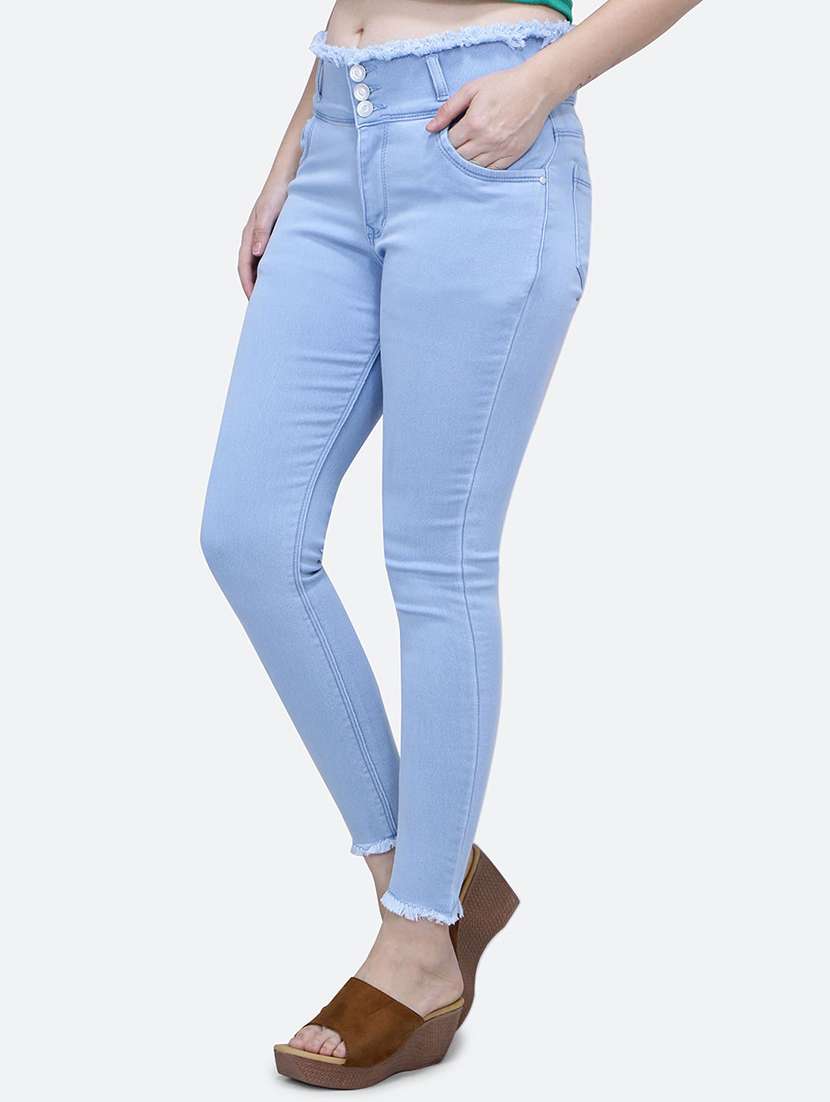 solid light blue denim jeans - 21145821 -  Standard Image - 1