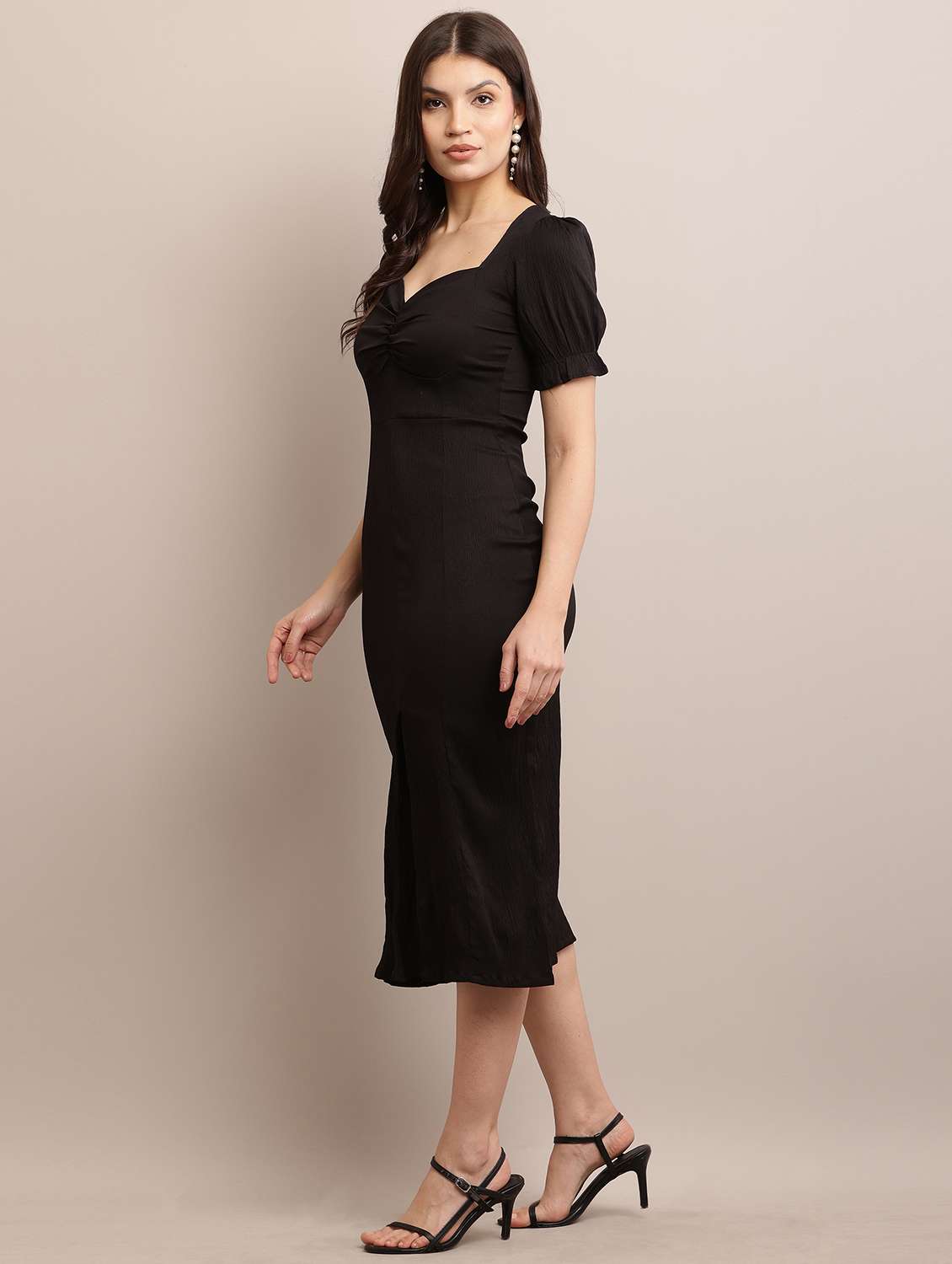 black crepe bodycon dress - 21146254 -  Standard Image - 1