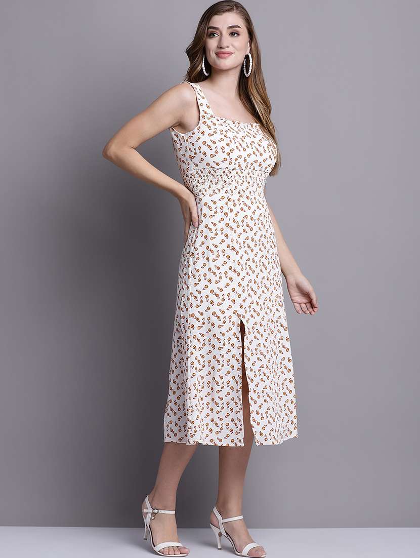 off white printed a-line dress - 21148093 - Standard Image - 1
