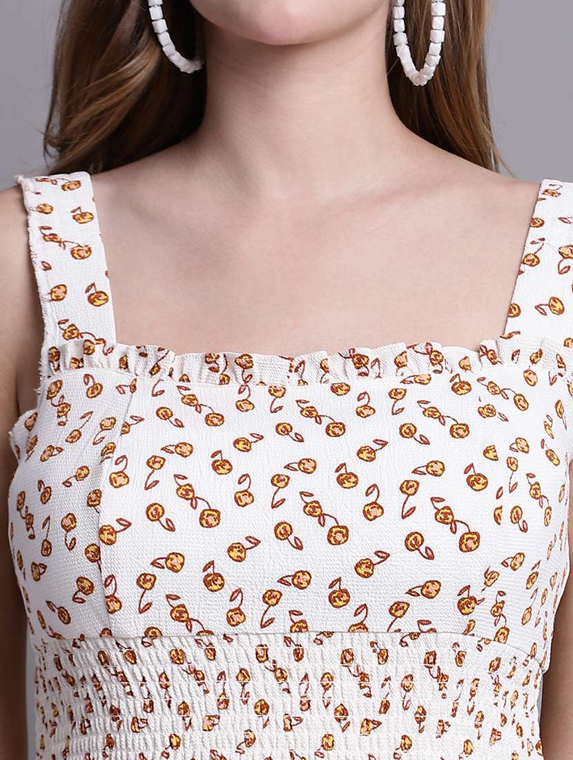 off white printed a-line dress - 21148093 - Standard Image - 4