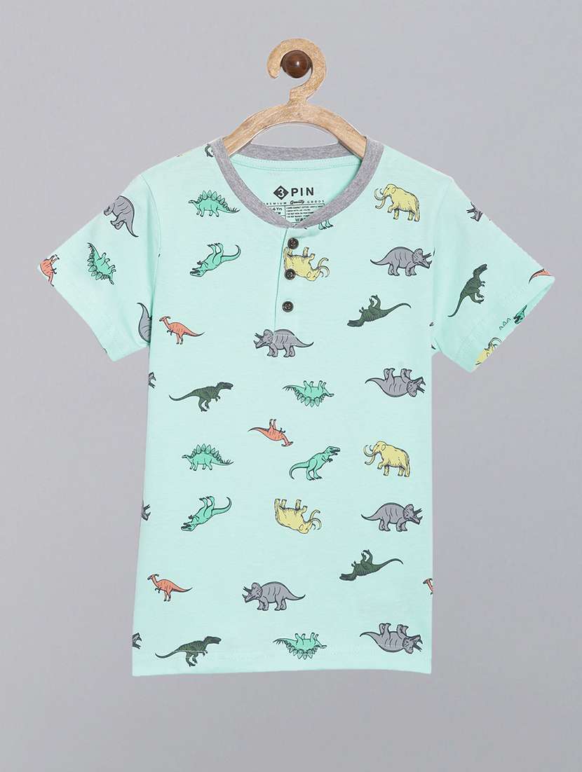 boys round neck printed shorts twin set - 21148097 - Standard Image - 1