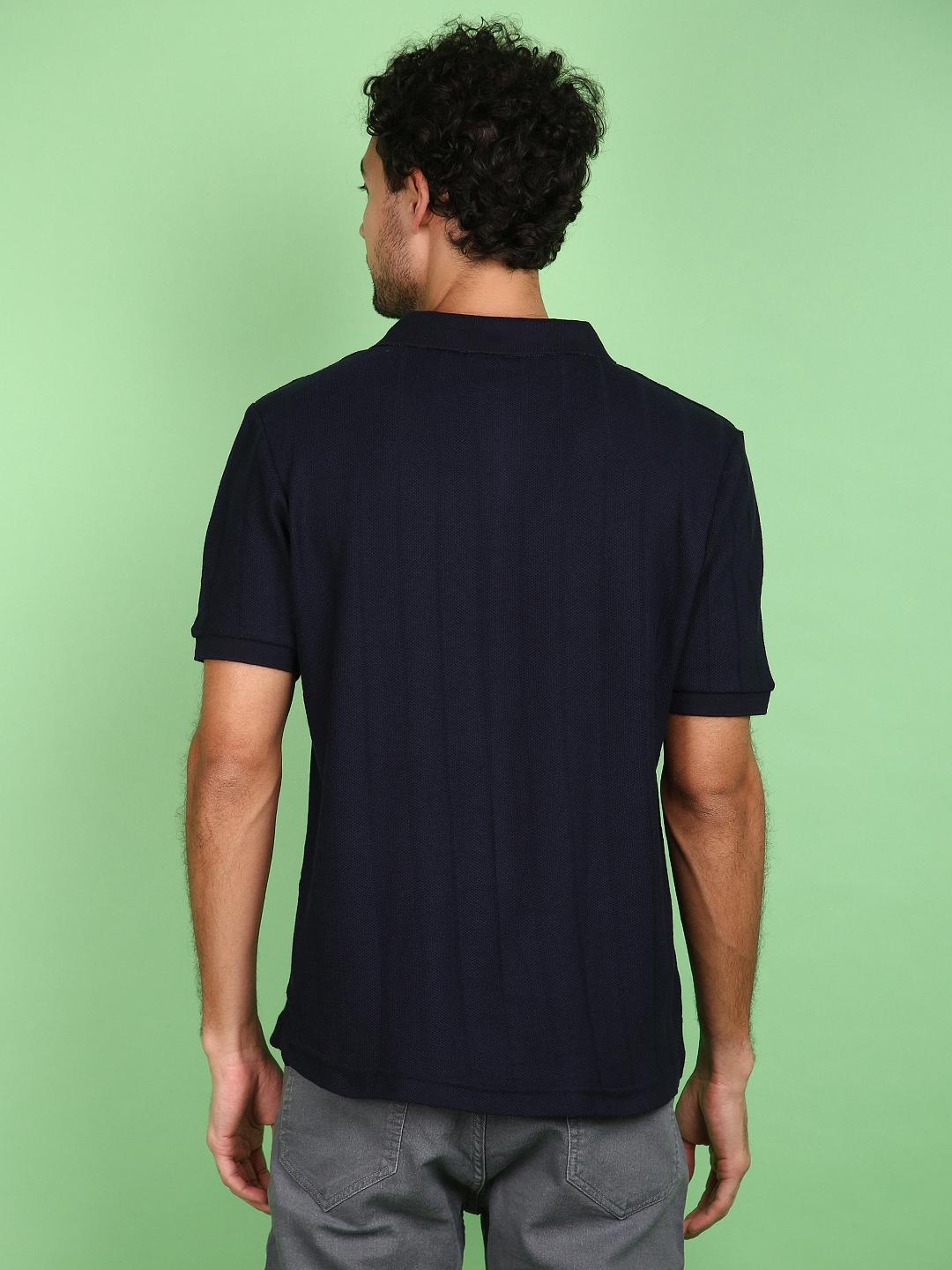 navy blue cotton front print tshirt - 21148122 - Standard Image - 4
