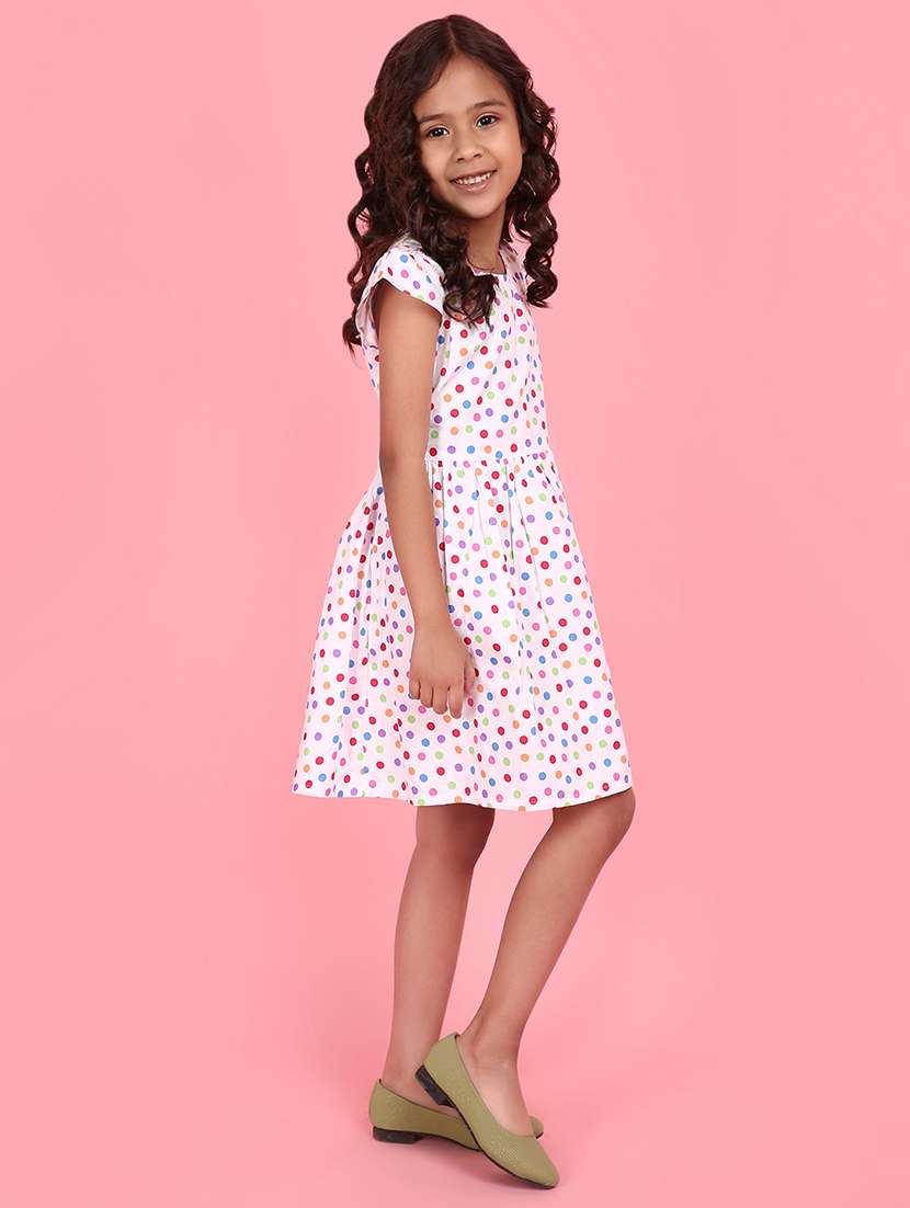 white cotton blend frock - 21148170 - Standard Image - 1