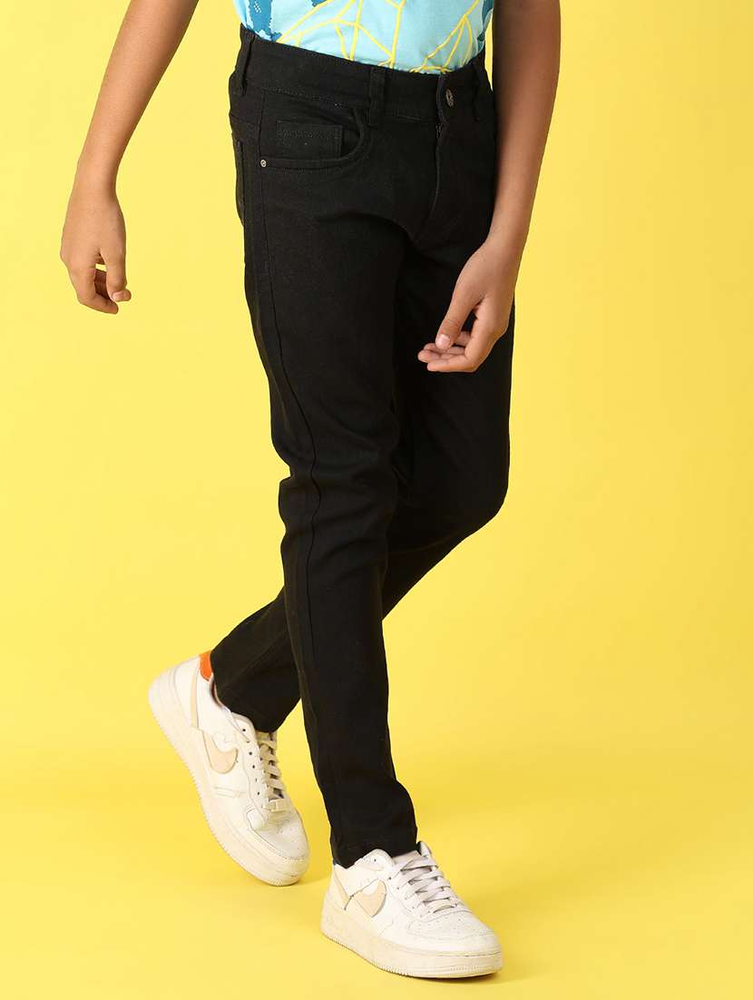 boys black denim plain jean - 21148254 -  Standard Image - 1