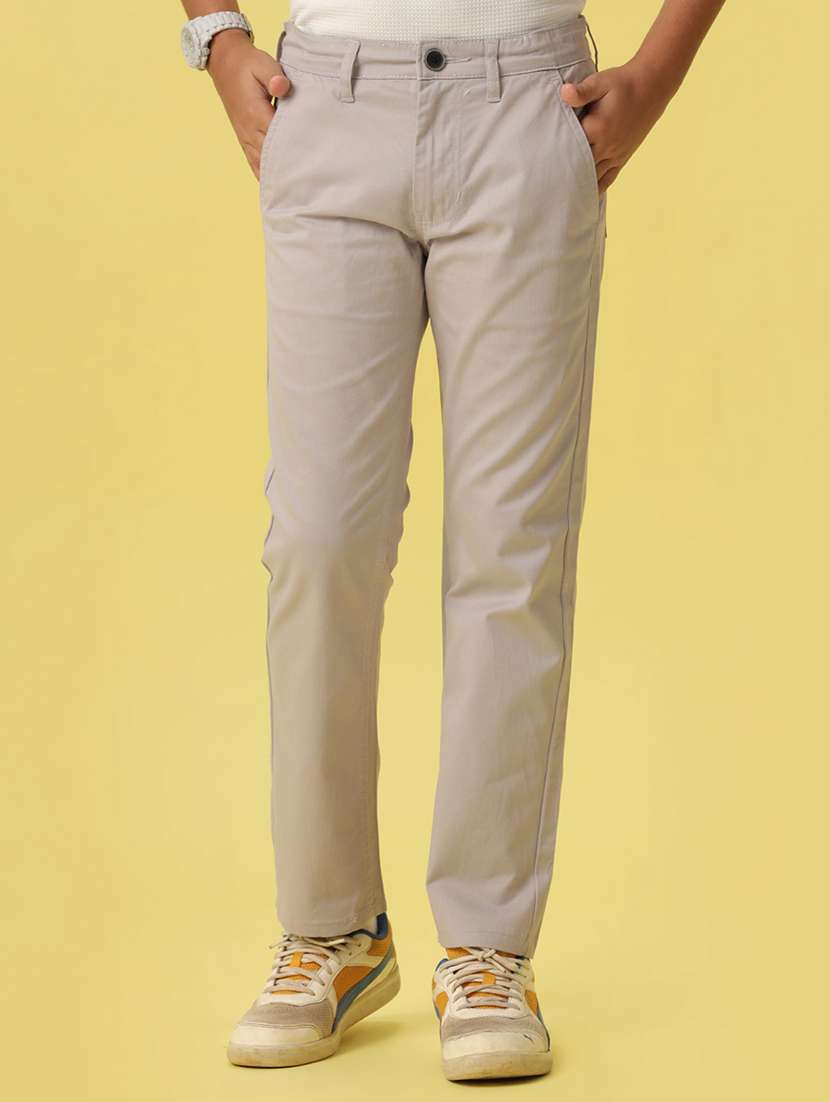 grey cotton casual chinos