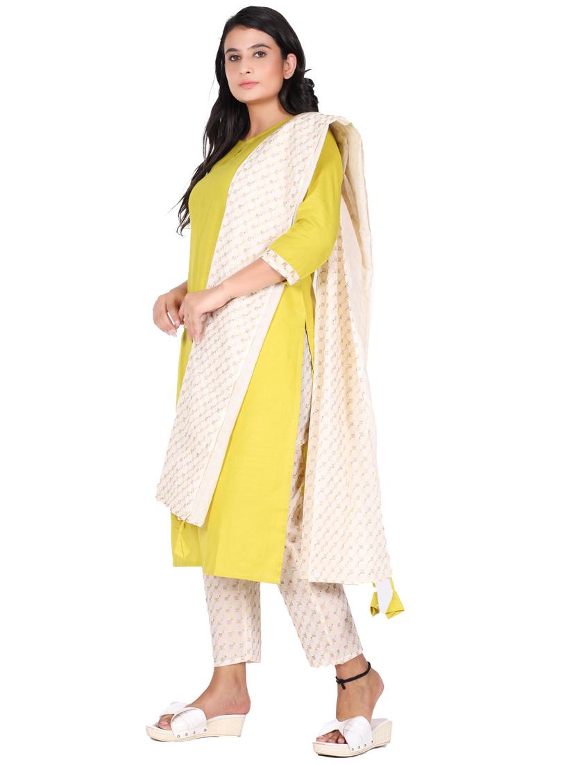 women yellow solids suit set - 21148408 - Standard Image - 1