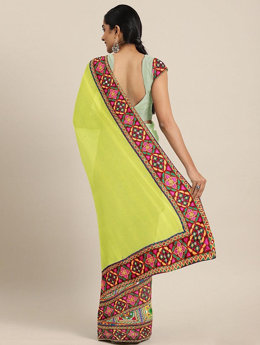 yellow embroidered saree - 21148497 - Standard Image - 1