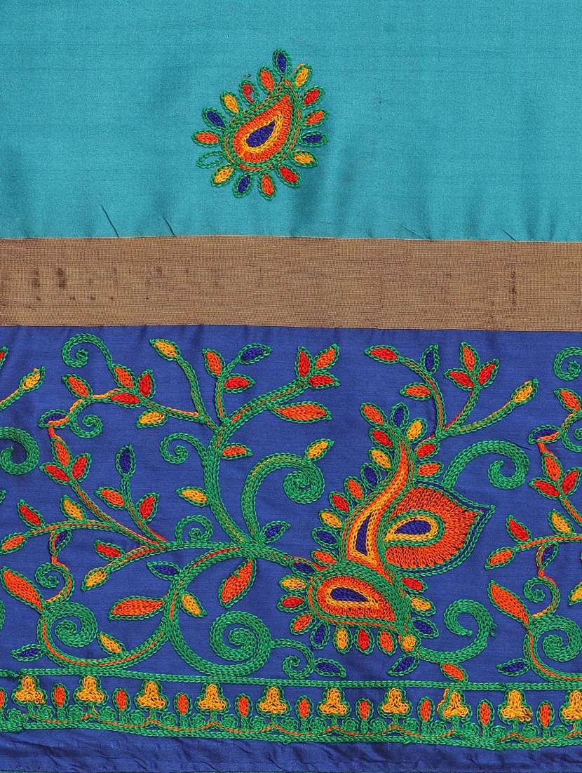 blue cotton silk baluchari saree - 21148563 -  Standard Image - 4