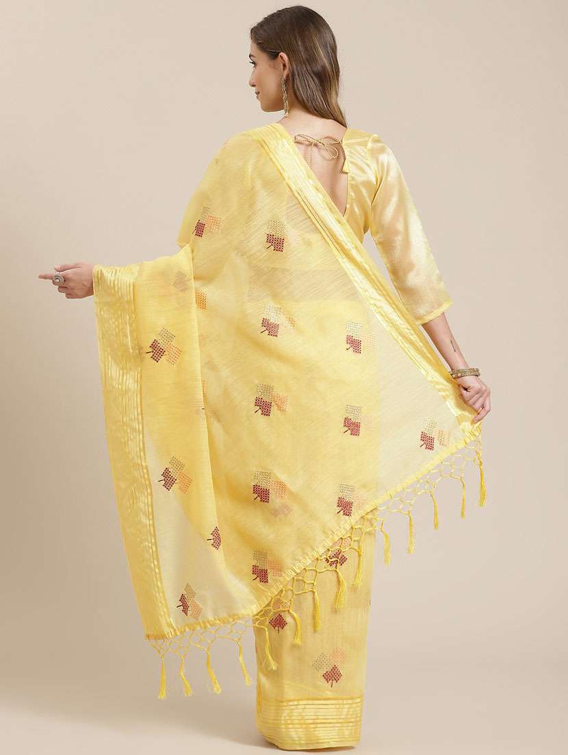 yellow embroidered saree - 21148571 -  Standard Image - 1