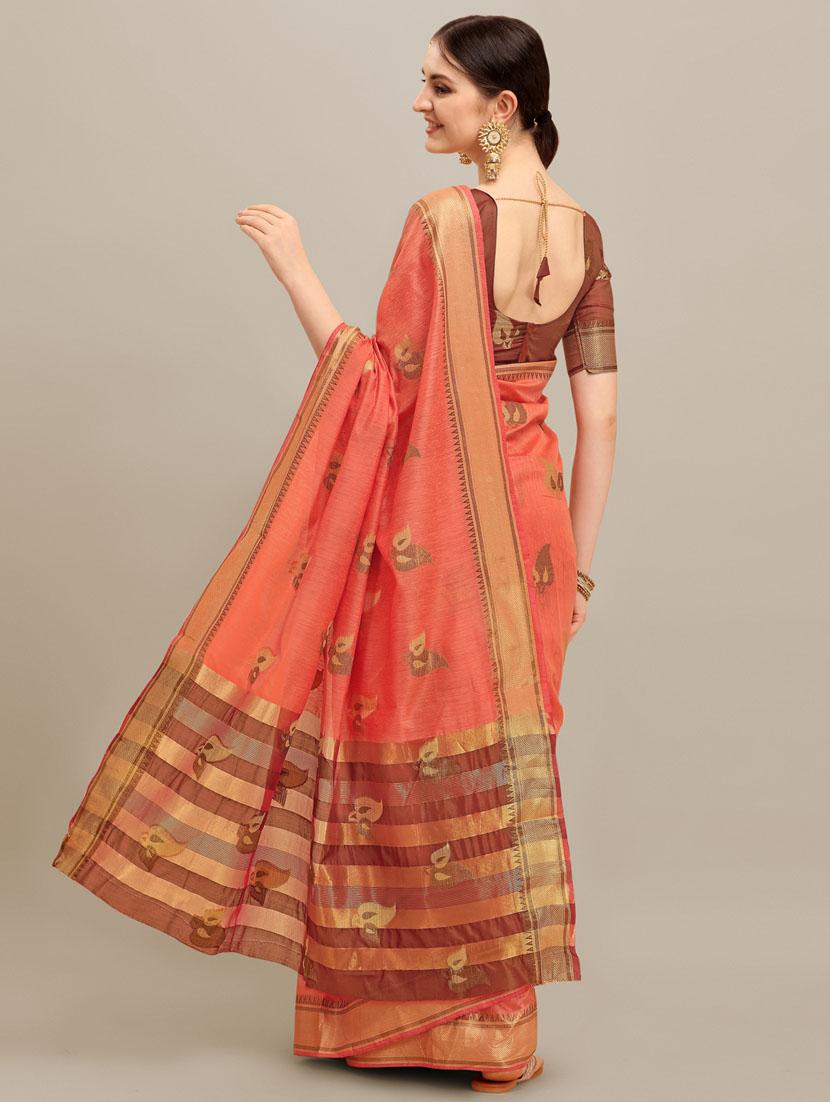 peach cotton silk dharmavaram saree - 21148696 - Standard Image - 1