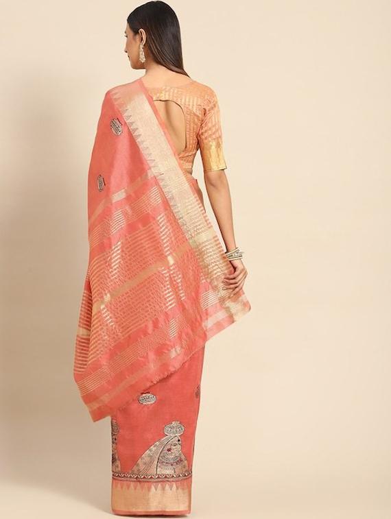 peach cotton silk assam saree - 21148726 - Standard Image - 1
