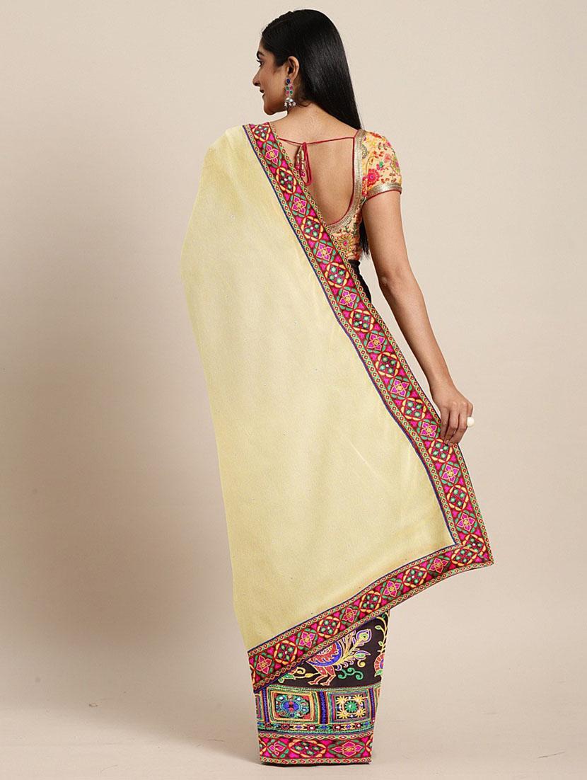 cream embroidered saree - 21148751 -  Standard Image - 1