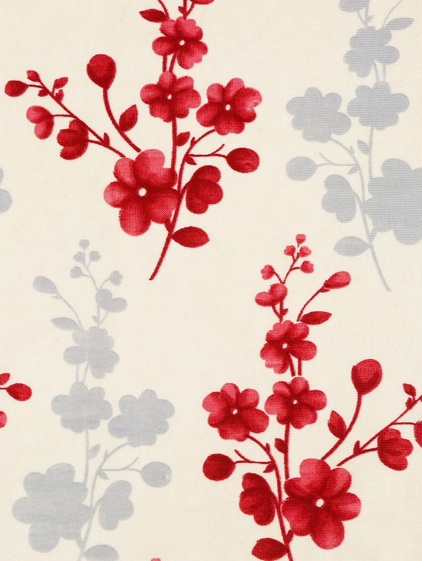 red 2 pieces bloom burst eyelet polyester door curtains - 21150590 - Standard Image - 4