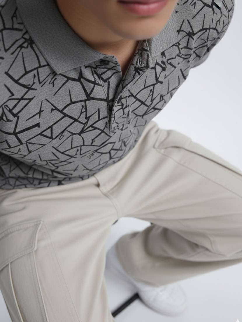 men grey regular fit polo t-shirt - 21150662 -  Standard Image - 4