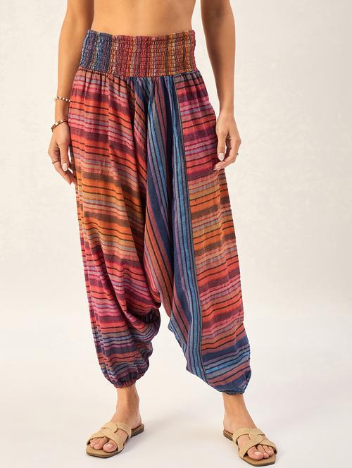 multi colored cotton harem salwars - 21150663 -  Standard Image - 0