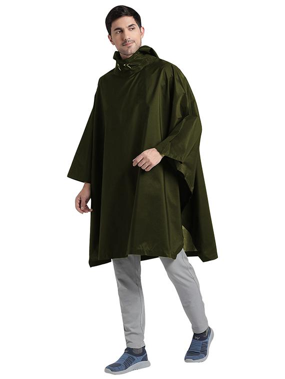 solid green nylon rain coat - 21151092 - Standard Image - 1