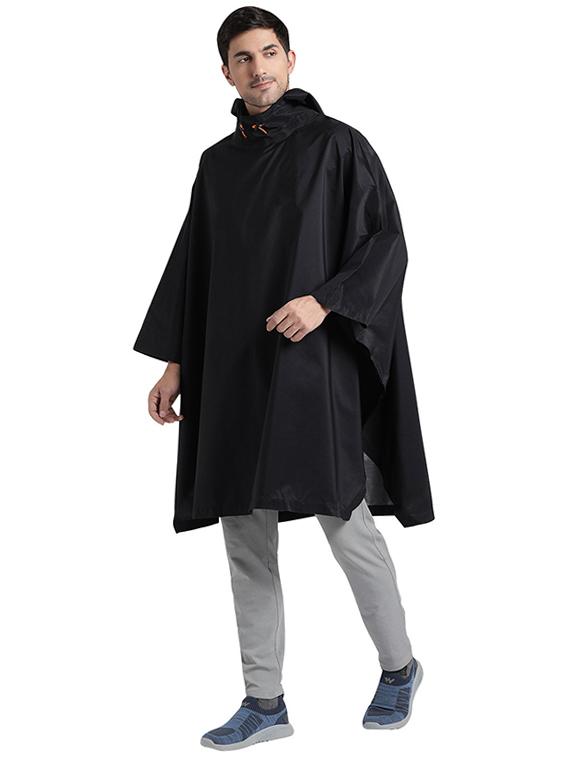 solid black nylon rain coat - 21151095 - Standard Image - 1