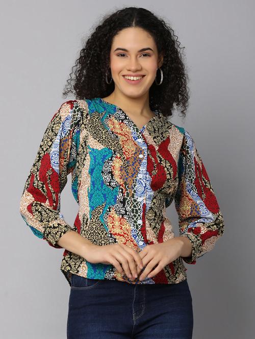 women multi colored polyester regular top - 21151484 -  Standard Image - 0