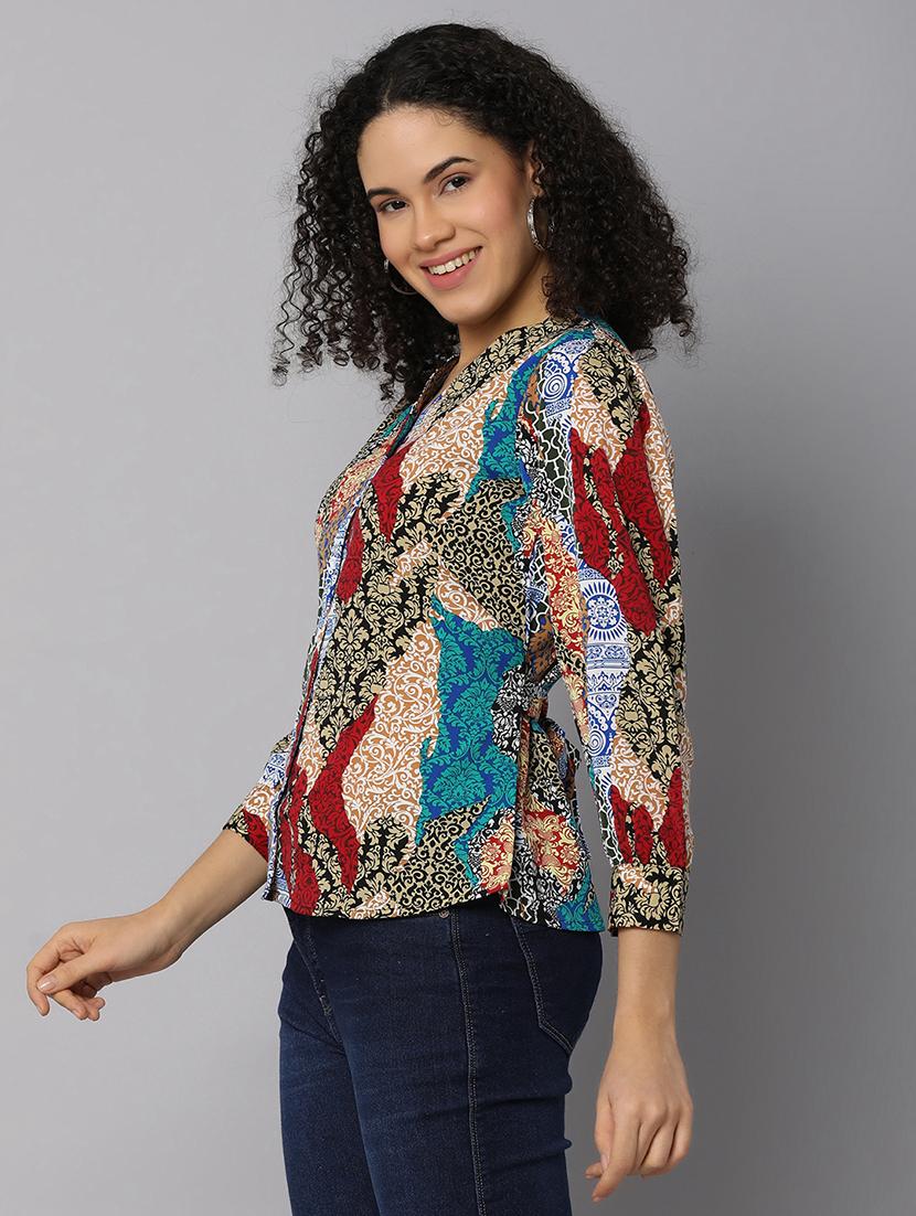 women multi colored polyester regular top - 21151484 -  Standard Image - 1